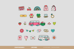 Love Vibes clipart, Valentines clip art. Stickers Product Image 3