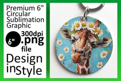 Sweet Giraffe Spring Round Design Sublimation Product Image 1