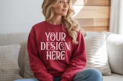 Black Gildan 18000 Sweatshirt Mockup,G18000 Crewneck Sweatsh Product Image 1