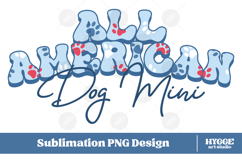 American Dog Mini 4th of July USA Paw DTF PNG Sublimation Product Image 1