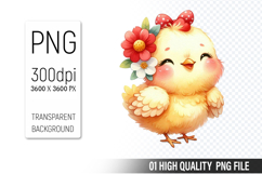 Cute Chicken, Animal Sublimation Clipart PNG Product Image 1