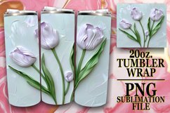 Elegant Floral Tranquility: Tumbler Wrap Sublimation Product Image 1