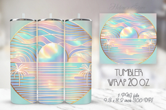 Palm tree summer beach tumbler 20oz wrap sublimation bundle Product Image 7