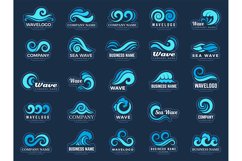 Wave logo. Stylized extreme round shapes water splashes wave Product Image 1