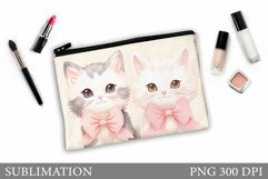 Cut Cat Makeup Bag. Cute Cat Sublimation Product Image 1