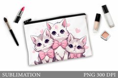 Cut Cats Makeup Bag Design. Cute Cats Sublimation Product Image 1
