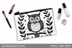 Owl Makeup Bag Design. Cute Owl Makeup Bag Sublimation Product Image 1
