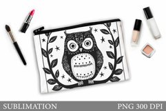 Owl Makeup Bag Design. Cute Owl Sublimation Product Image 1