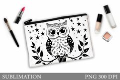 Owl Makeup Bag Design. Cute Owl Sublimation Product Image 1