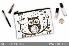 Owl Makeup Bag Design. Cute Owl Makeup Bag Sublimation Product Image 1