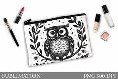 Owl Makeup Bag Design. Cute Owl Makeup Bag Sublimation Product Image 1