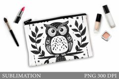 Cute Owl Makeup Bag. Cute Owl Sublimation Product Image 1