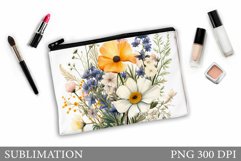 Flowers Makeup Bag Design. Floral Makeup Pouch Sublimation Product Image 1
