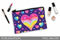 Hearts Makeup Bag Sublimation. Hearts Makeup Pouch Design Product Image 1