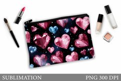 Hearts Makeup Bag Design. Hearts Makeup Pouch Sublimation Product Image 1