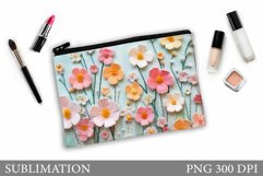 Flowers Makeup Bag Design. Wildflowers Makeup Bag Product Image 1