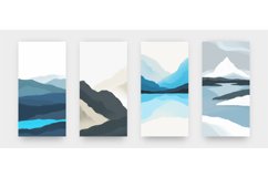 Abstract landscape. Minimalist posters in Asian style with w Product Image 1