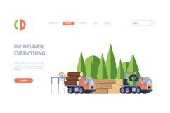 Wooden production. Business landing web page with forestry i Product Image 1