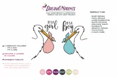 Stork SVG Cut File - It's a Boy, It's a Girl SVG, New Baby Product Image 3