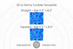 Blue Marble, Silver glitter,20 oz skinny tumbler design Product Image 3