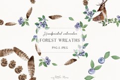 Forest watercolor wreath clipart | rustic, woodland #w69 Product Image 1