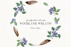 Woodland wreath | watercolor clipart PNG #w4 Product Image 1