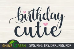 Birthday Girl SVG - Cutie DXF EPS PNG Product Image 2