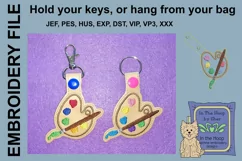 ITH Paint Palette Vinyl Key Fob or Bag Tag - Snap Tab Product Image 1