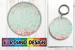 Shimmering Glittery Blossom Sublimation Circle: Keychain, Co Product Image 1
