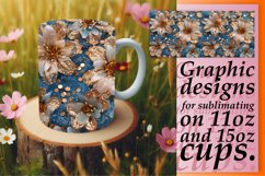 Floral Leopard Sparkle Mug Design Product Image 1
