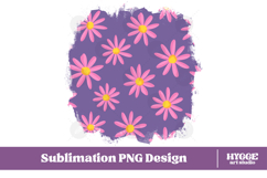 Retro Flowers Background Png Floral Paper Sublimation Bundle Product Image 4