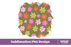 Retro Flowers Background Png Floral Paper Sublimation Bundle Product Image 4