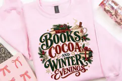 Books Cocoa & Winter Evenings PNG, Cozy Christmas Book Lover Product Image 4