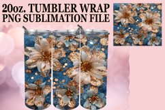 Glittery Floral Leopard Tumbler Graphic: Sublimation - 20oz Product Image 1
