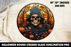 Halloween Stained Glass Sublimation PNG | Skull | Ghost Product Image 1