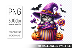 Spooky Cute Halloween Cupcakes Clipart PNG Bundle Product Image 15