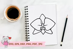 Orchid outline Flower SVG cut file, hand drawn, line art, Product Image 2