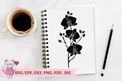 Orchid Flower SVG cut file, orchid silhouette, for cricut Product Image 1
