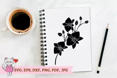 Orchid Flower SVG cut file, orchid silhouette, for cricut Product Image 2