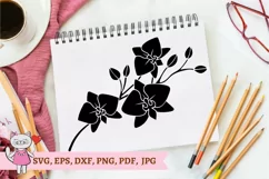 Orchid Flower SVG cut file, orchid silhouette, for cricut Product Image 1