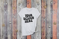 Ash Bella Canvas 3001 Mockup, Christmas T-Shirt Mockup Product Image 1