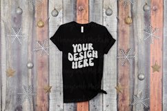 Black Bella Canvas 3001 Mockup, Christmas T-Shirt Mockup Product Image 1