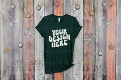 Forest Bella Canvas 3001 Mockup, Christmas T-Shirt Mockup Product Image 1