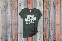 Heather Forest Bella Canvas 3001 Mockup, Christmas Mockup Product Image 1