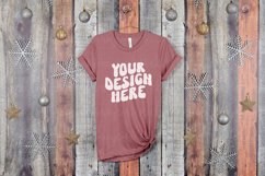 Heather Mauve Bella Canvas 3001 Mockup, Christmas Mockup Product Image 1