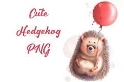Cute watercolor Hedgehog PNG Clipart Product Image 1