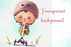Cute Mouse on Scooter PNG, Mouse racer Clipart Product Image 2