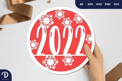 2022 New Year with Snowflakes Round Papercut Product Image 1