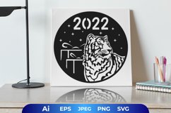 2022, Year of The Tiger with Present Boxes Papercut Product Image 1