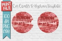 Valentine Car Coasters and Keychain Sublimation Designs Product Image 1